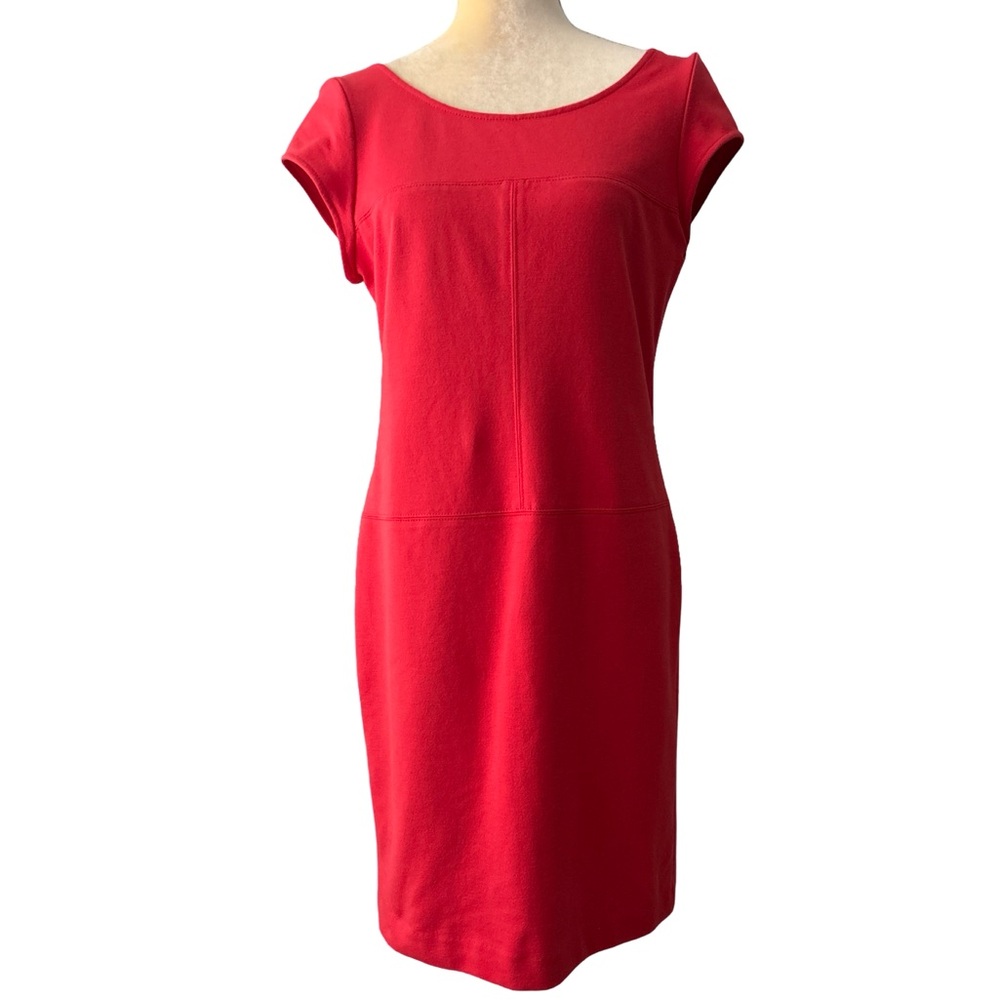 Banana Republic Women Orange Cap Sleeve Career Work Stretch Pencil Dress Size 8